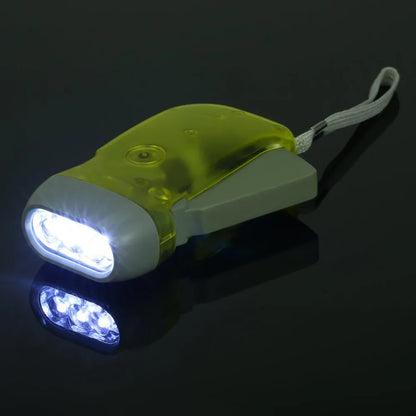 3 LED Crank Power Wind Up Flashlight No Battery