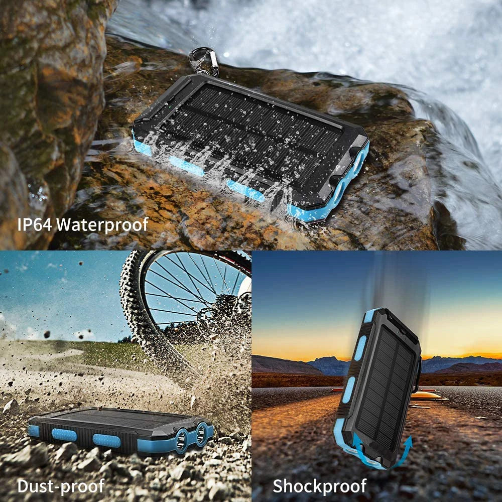 Portable Waterproof With LED Flashlights and Charging Ports