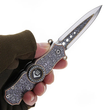 Outdoor Survival Pocket Knife Self Defense Cutter Fingertip Gyro Folding Knife
