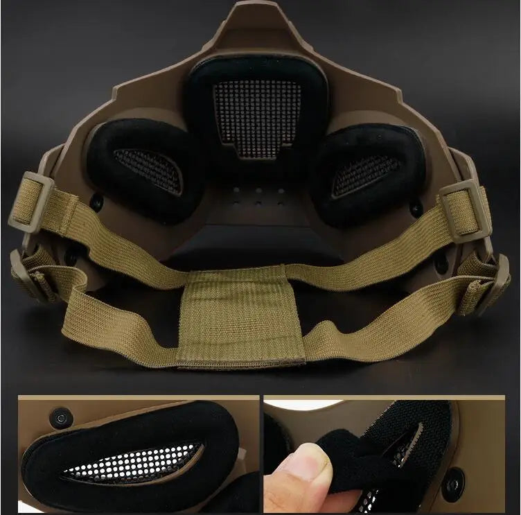 Multi Function Iron Mesh Tactical Mask with Fast Helmet