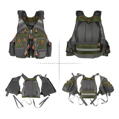 Safety Waistcoat Survival Utility Fly Vest with Chest Pockets