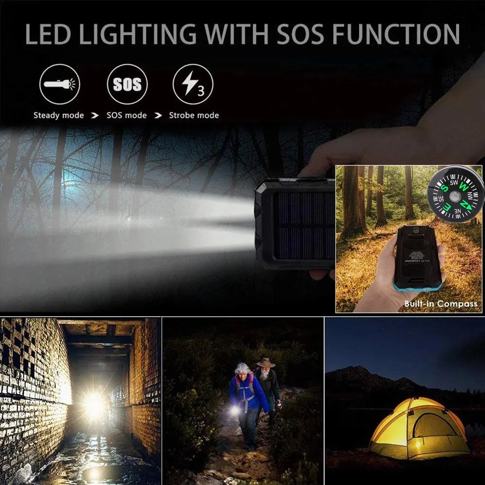 Portable Waterproof With LED Flashlights and Charging Ports