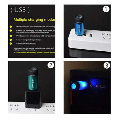 Mini Torch USB Rechargeable LED Torch Night Flashlight Keychain