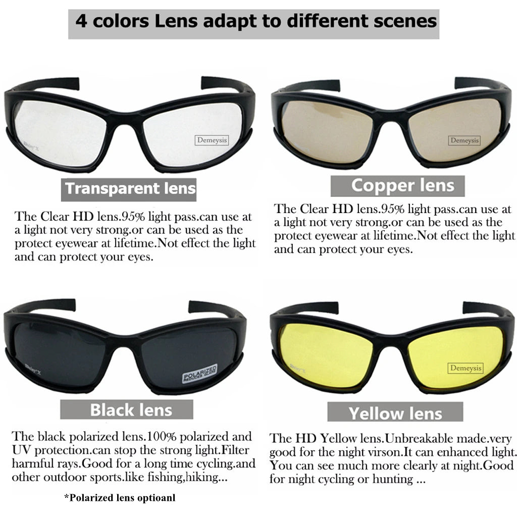 Army Goggles Sunglasses 4 Lens Kit Men's