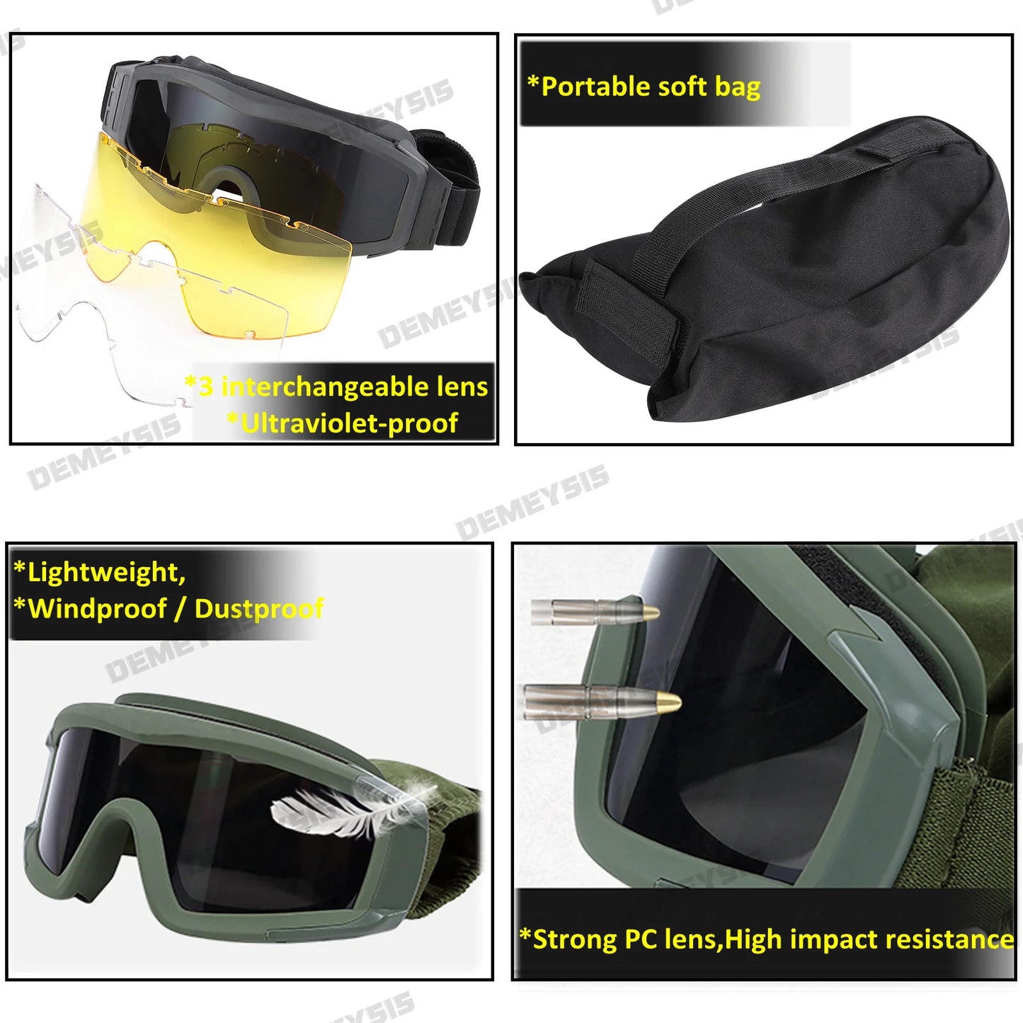 Military Tactical Goggles Shooting Glasses