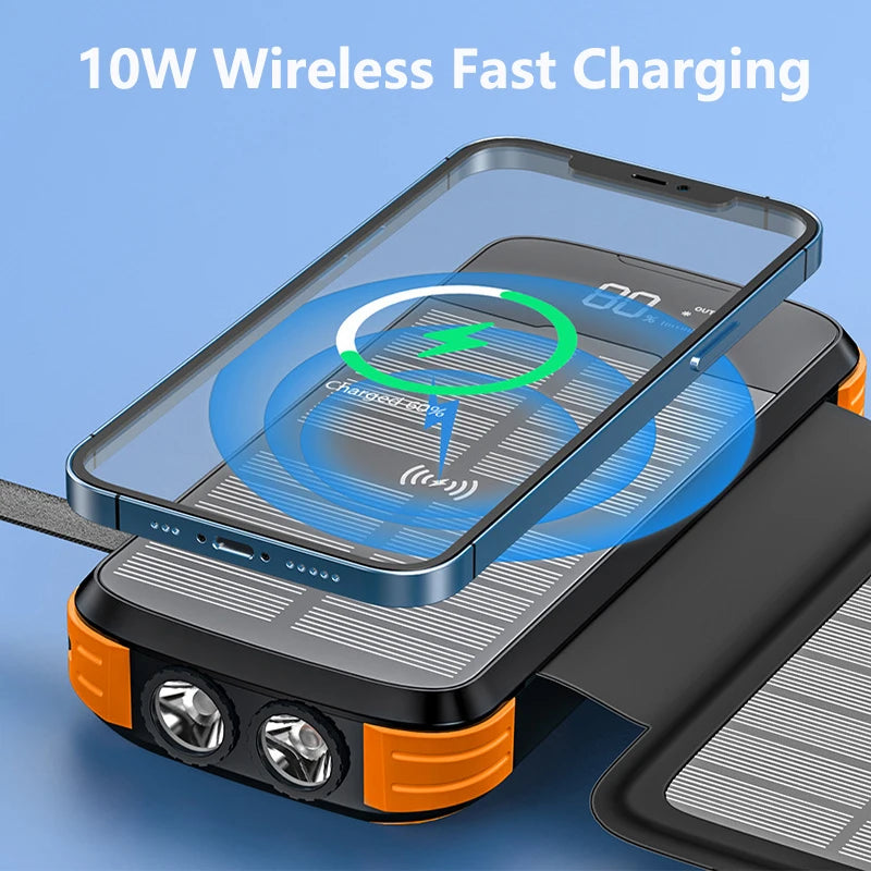 Solar Power Bank Fast Qi Wireless Charger