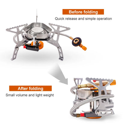 Camping Wind Proof Gas Burner Outdoor Strong Fire Stove