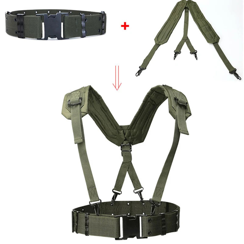 Outdoor Adjustable Equipage Suspender X Type Tactics Braces