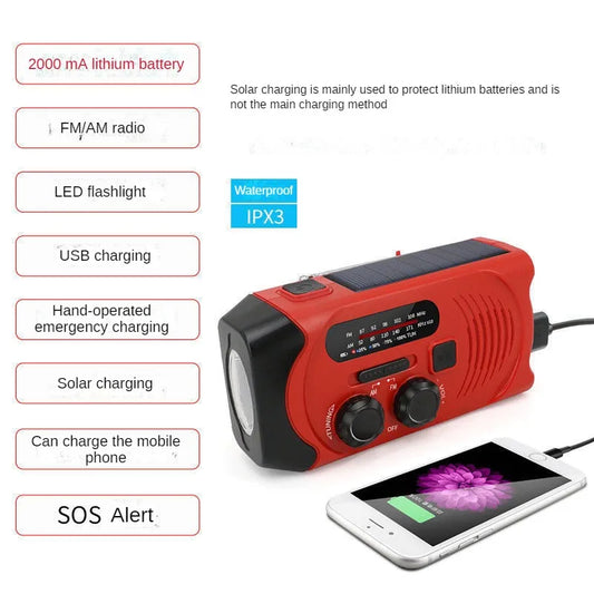 Emergency Solar Hand Crank Multi-Use Radio