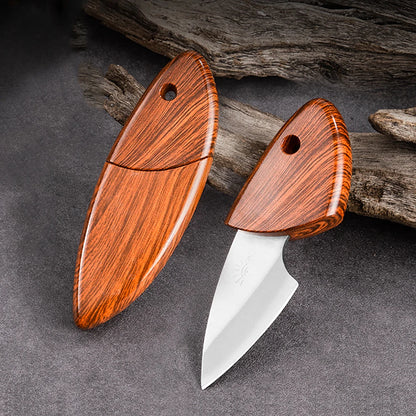 1PC Mini Knife EDC Woodgrain Box Pocketknife Outdoor