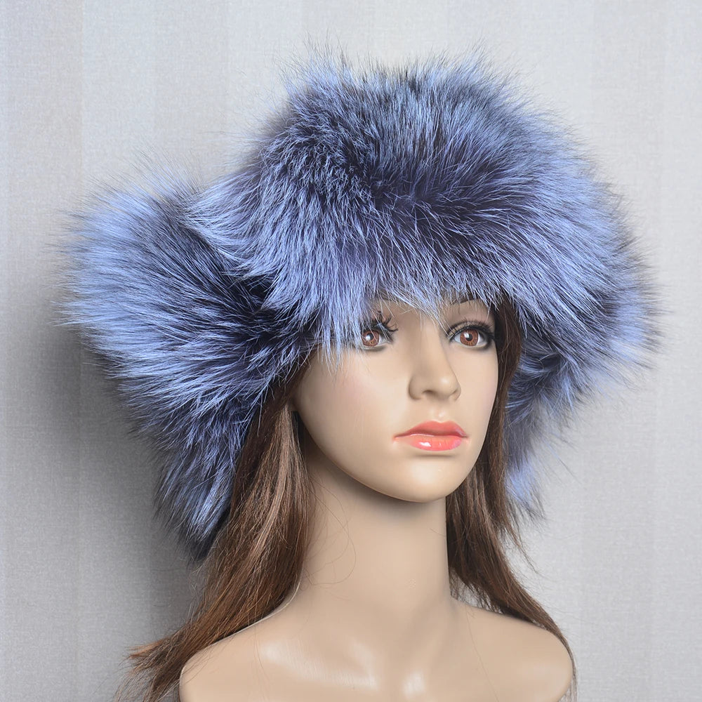 Winter Fur Hat for Women Real
