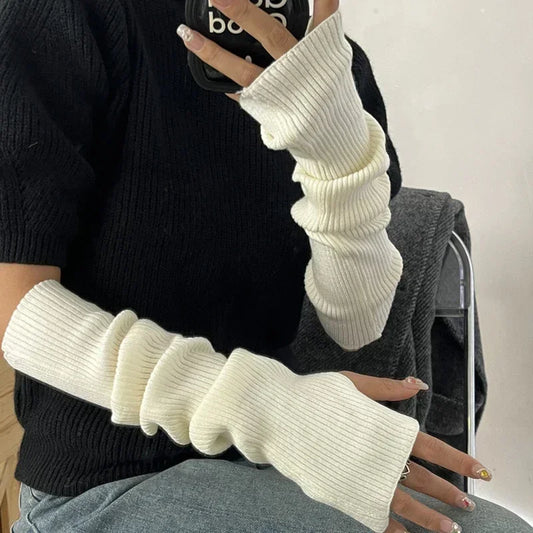 Fingerless Gloves Women Mitten Winter Arm Warmer