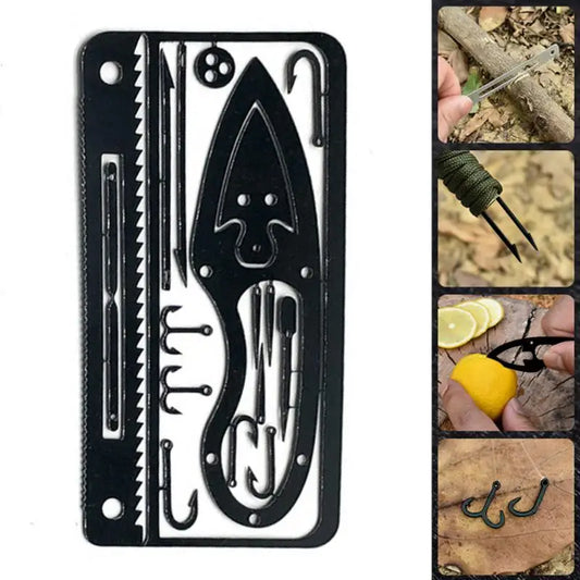 Outdoor EDC Stainless Steel Fishing Hook Card