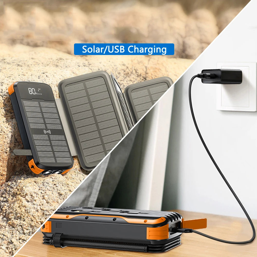 Solar Power Bank Fast Qi Wireless Charger