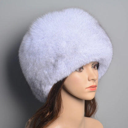 Real Fur Hat for Women Natural Fox Fur