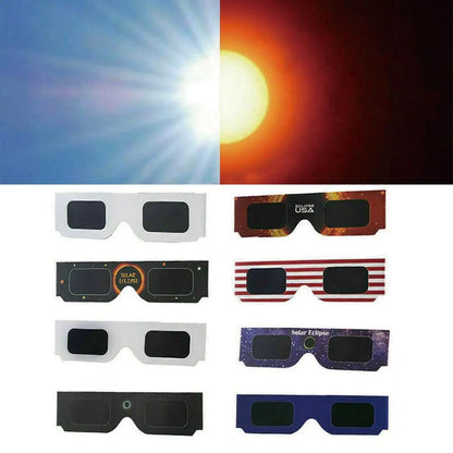 100PCS/lot Solar Eclipse Glasses 2024 Safe 3D Paper Solar Glasses Lentes Vr Eclipse Viewing Glasses Protects Eyes Random Color