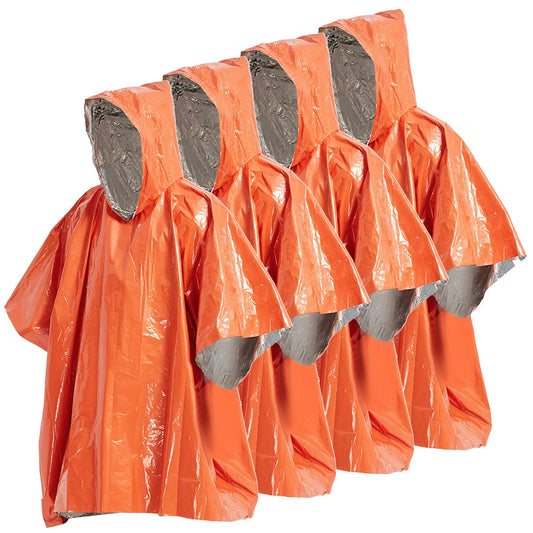 4/8pcs Emergency Rain Poncho Thermal Blanket
