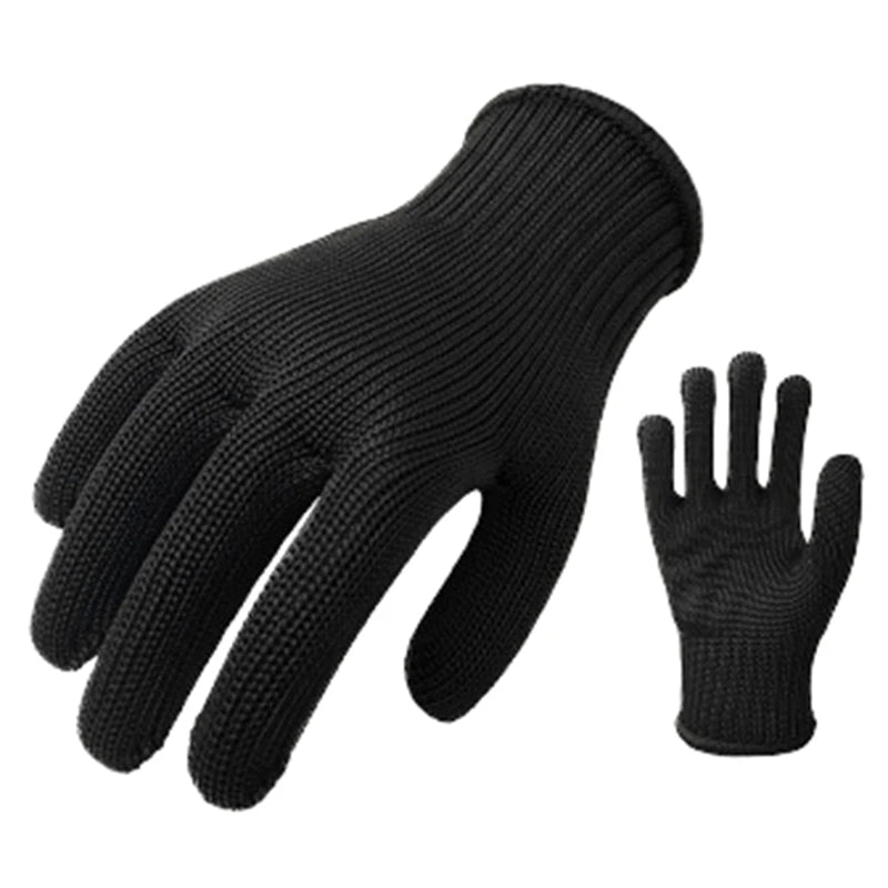1 Pair Self Defense Gloves Black Steel Wire Metal Mesh