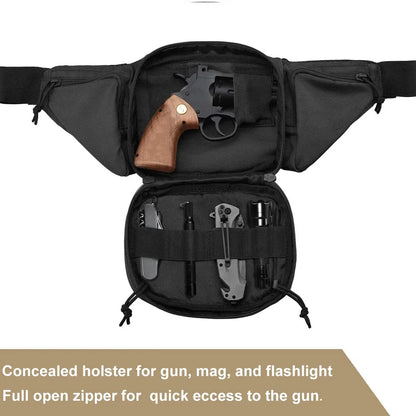 Tactical Waist Bag Gun Holster Military Fanny Pack Sling