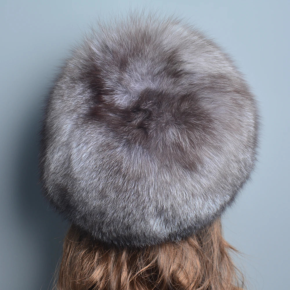 Real Fur Hat for Women Natural Fox Fur