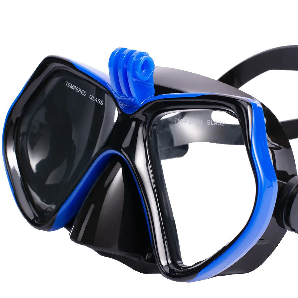 Diving Mask Swimming Goggles For GoPro Underwater Sports Camera Tempered Glass Professional Scuba Dry Snorkel Tube Adults Youth