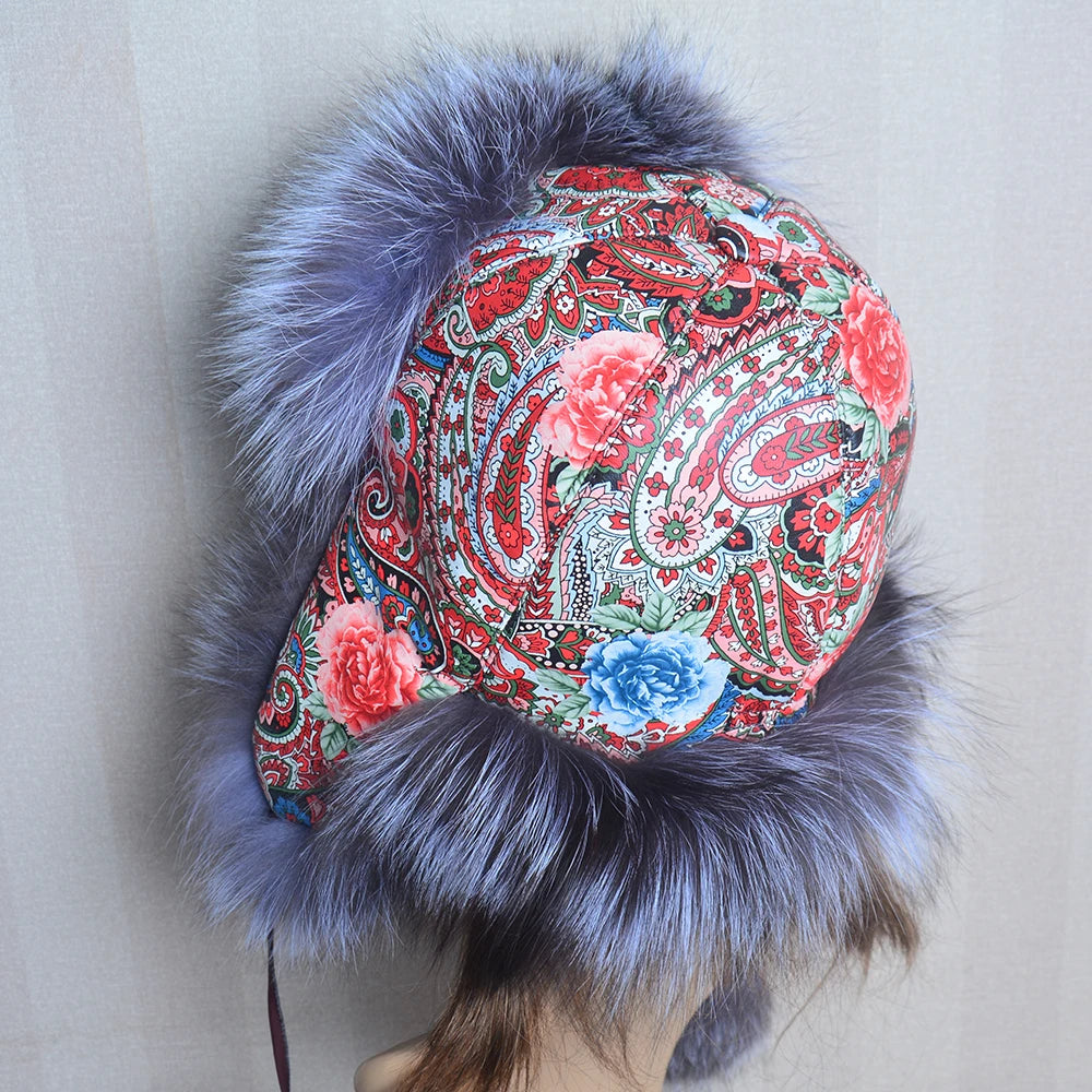 Winter Fur Hat for Women Real