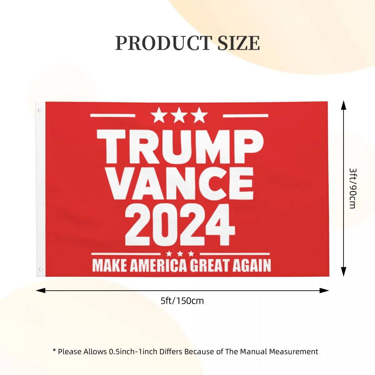 Trump Vance 2024 Election Flag Double Sided Indoor Outdoor Banner Polyester