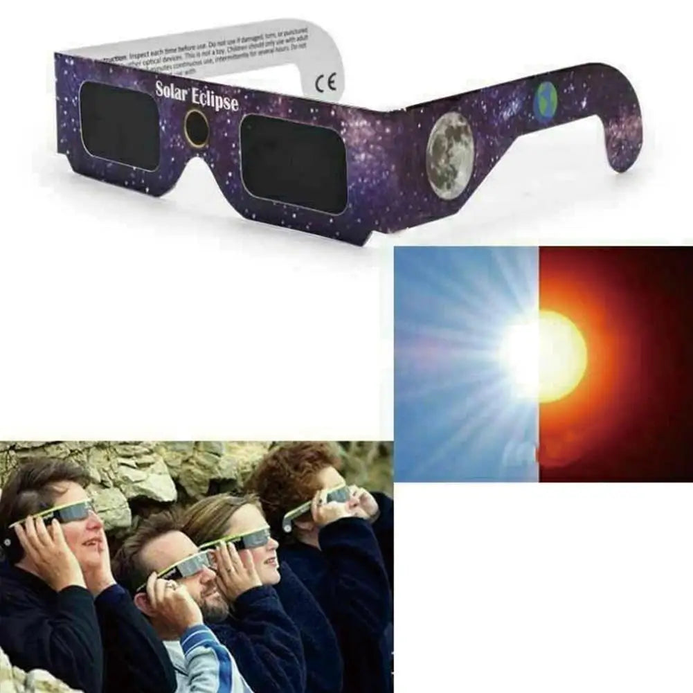 100PCS/lot Solar Eclipse Glasses 2024 Safe 3D Paper Solar Glasses Lentes Vr Eclipse Viewing Glasses Protects Eyes Random Color