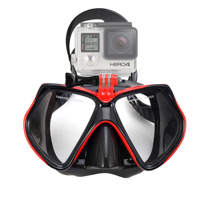 Diving Mask Swimming Goggles For GoPro Underwater Sports Camera Tempered Glass Professional Scuba Dry Snorkel Tube Adults Youth