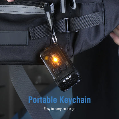 EDC Keychain Flashlight Portable Mini Torch Type-C Rechargeable Work Light With Magnet Clip