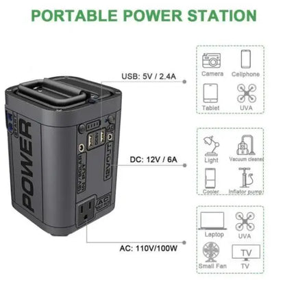 Portable Power Station 12V Car Booster Auto Jump Starter AC Generator